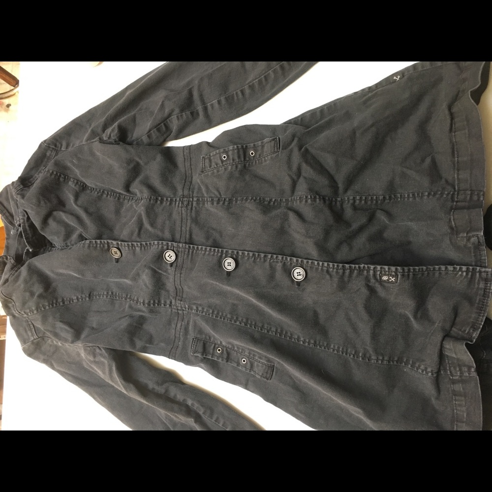 Black trench coat with corset-lacing back